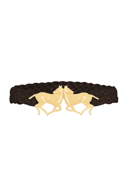 Polo Leather Braided Belt / Chocolate
